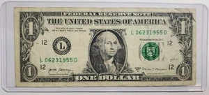Birthday/Anniversary Note $1 One Dollar Bill June 23rd 1955 SN: 06231955 - Picture 1 of 2