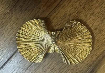 Hebilla de cinturón vintage conchas marinas paquete dos piezas entrelazado tono dorado Foto 1 de 3
