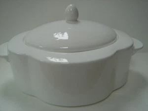 PLATO DE SERVIR EN CASA OVALADO CACEROLA CUBIERTA - BLANCO CONTEMPORÁNEO - Imagen 1 de 1