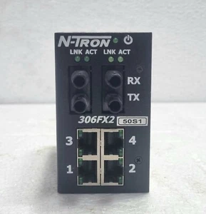 N-Tron {306FX2-ST} Industrial Ethernet Switch N-Tron 306FX2 #1 No Din Rail Lock - Picture 1 of 8