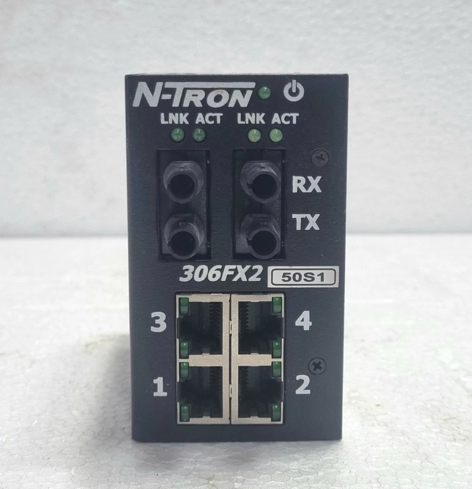 N-Tron {306FX2-ST} Industrial Ethernet Switch N-Tron 306FX2 #1 No Din Rail Lock - Image 1 of 4