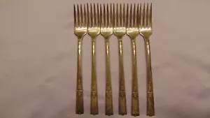 VINTAGE 6 ONEIDA/Wm A Rogers SILVERPLATE GRILLE FORK (7 1/2") "KING ARTHUR" NICE - Picture 1 of 4