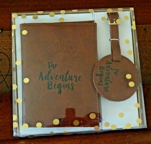 Reise Geschenkset braun, NEU in Box - Journal, & Kofferanhänger "Das Abenteuer beginnt" - Bild 1 von 3
