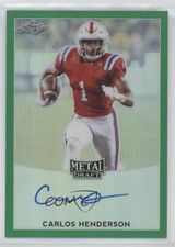 2017 Leaf Metal Draft Green /10 Carlos Henderson #BA-CH1 Rookie Auto RC