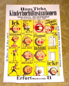 PÓSTER DE COLECCIÓN HANS TICHA LIBRO INFANTIL ILUSTRACIONES LIBRO INFANTIL 1987 RDA FIRMADO - Imagen 1 de 10