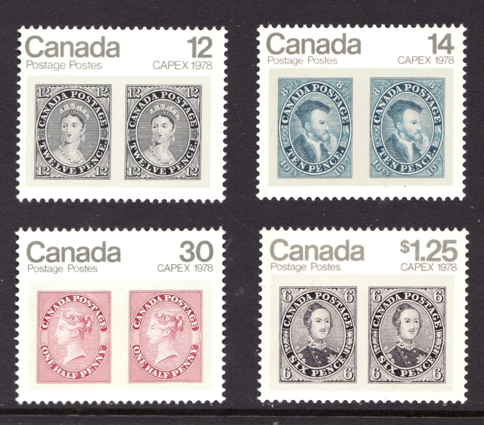 CAPEX '78 - #753 #754 #755 #756 MNH Set - Canada "Stamp on Stamp" - Image 1 of 1