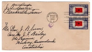 #918 Albania 1943 FDC Overrun Nations to Australia - Picture 1 of 2