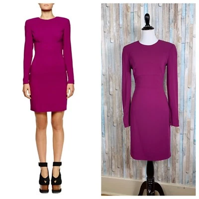 Novo vestido justo Stella McCartney 38 2 4 magenta crepe ajustado costas abertas $3030 - Imagem 1 de 4