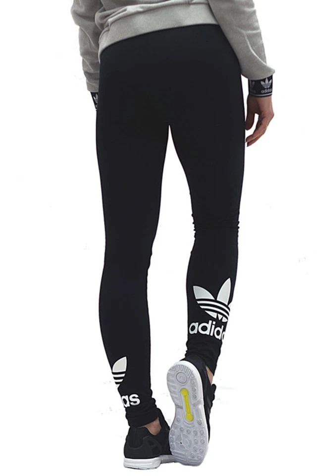 ORIGINAL ADIDAS WOMENS TREFOIL LEGGINGS BOTTOMS  BLACK 8,10,12,14,16 - Image 1 of 1