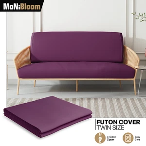 Purple Twin Size Slipcovers Cushion Stretch Futon Cover Washable Sofa Protector - Picture 1 of 10