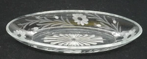 ALTES HEISEY ELEGANTES GESCHLIFFENES GLAS LÄNGLICH RELISH, SELLERIE, EINLEGESCHALE, BLUMENDEKOR - Bild 1 von 7