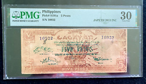 Philippines 5 Pesos Pick# S191a 5 Pesos PMG 30 Very Fine