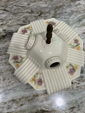 Vintage Art Deco 1930's Porcelier Triple Light Flush Mount Ceiling Fixture Cover