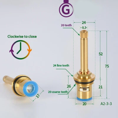 Kartusche Patrone Keramik-Oberteil Ventiloberteil Messing Wasserhahn Ersatz 1/2 - Bild 1 von 4