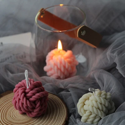 3D Candle Mold Pillar Silicone Soap Mold Wool Ball DIY Craft Handmade Wax Moulds - Image 1 of 4