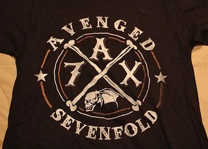 AVENGED SEVENFOLD BLACK GRAPHIC ROCK MUSIC CONCERT TEE T SHIRT TSHIRT SZ S - Picture 1 of 10