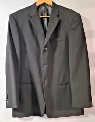  Claiborne Mens Blazer Midnight Black Wool/ Polyester Lining  Modern Fit - Image 1 of 4
