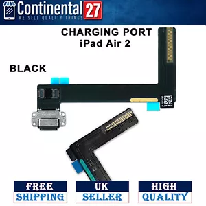 Repuesto de cable flexible conector de puerto de carga negro para iPad Air 2 2da generación - Imagen 1 de 1
