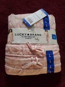 Lucky Brand Ladies' 4-Piece Pajama Set Pink - Picture 1 of 3