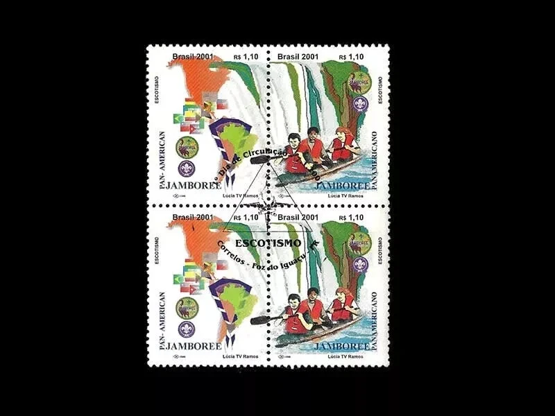 Boy Scouts Jamboree Panamericano Se-inquilino 童子军 スカウト Mi 3129-30 Brasil 2001 COMO NUEVO Foto 1 de 2