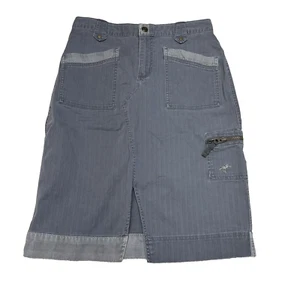 Columbia Gray Denim Stretch Size 6 Skirt Pockets Knee Length - Picture 1 of 11