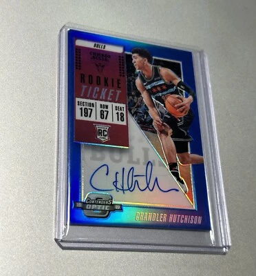 2018-19 Panini Contenders Optic Blue Prizm /99 Chandler Hutchison Rookie Auto RC - Image 1 of 3