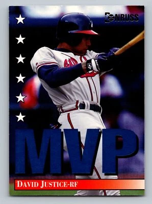 1994 Donruss #1 David Justice MVP - Image 1 of 2
