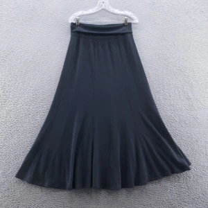 Cabi Womens Foldover Waist Maxi Skirt Small Black Stretchy Knit Boho Comfy - Picture 1 of 11