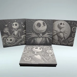 Disney Jack Skellington - Nightmare Before Christmas Slate Coaster Engraved Set - Picture 1 of 9