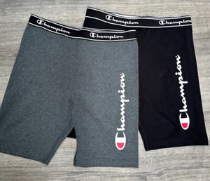 NWT Ladies Champion Bike Shorts, Script, Black Or Grey #123860 Gym tights - Picture 1 of 6