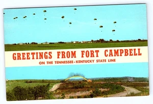 Fort Campbell Kentucky 2 Views Paratroopers landing Postcard D677 - Picture 1 of 2