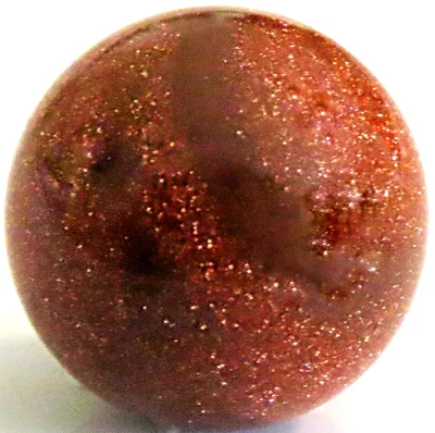 STUNNING VINTAGE 1970'S GENUINE NATURAL SUNSTONE BALL BUTTON ~ 1/2" - Image 1 of 3