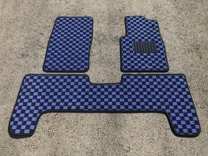 New Toyota Land Cruiser 70 Floor Mats Blue Check 5Seater 1990–1996 made in Japan - Picture 1 of 4