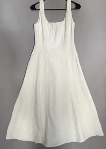 Christian Lacroix Midi Dress Extra Small XS Off White Womens Square Neckline - Picture 1 of 7
