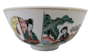 Vintage pintado a mano (?) Tazón de arroz de sopa japonesa ¡defecto! - Imagen 1 de 9