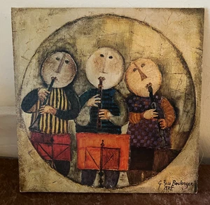 Rodo Bolanger, Little Musicians Trio, Holzplatte, RAR - Bild 1 von 3