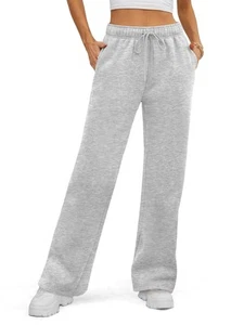 Women’s Fleece Lined Sweatpants Baggy Workout Lounge Pants Drawstring Workout... - Picture 1 of 8