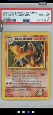 2000 POKEMON GYM CHALLENGE #2 BLAINE'S CHARIZARD HOLO PSA 8 - Image 1 of 2
