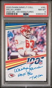 2020 Panini Immaculate Collection Willie Lanier NFL 100 Signatures - PSA 8 - Picture 1 of 2
