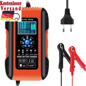 12V-24V Full Automatic Car Battery-Charger 10A 5A Digital Car Battery Charger Mo - Bild 1 von 10