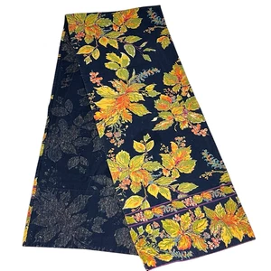 April Cornell Floral Leaves Berries Black Table Runner Cotton 13 in x 70 in Mood - Picture 1 of 7