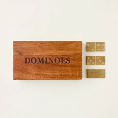 Wood and Brass Dominoes - Hearth & Hand with Magnolia - Image 1 of 4