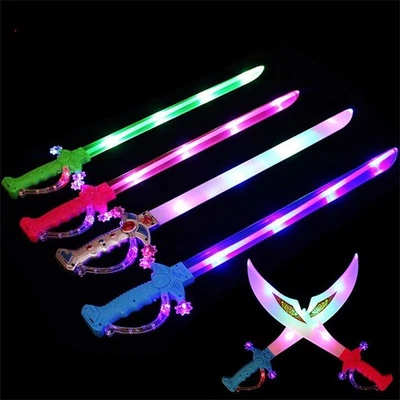 Juego de 6 espadas brillantes LED intermitentes luces multicolores espada juguete Foto 1 de 3