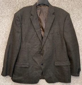 Lauren Ralph Lauren Herren 48R Braun Hahnentritt Wolle Sport Mantel Blazer Jacke - Bild 1 von 12