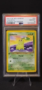1st Edition Spanish Chikorita 53/111 Neo Genesis PSA 10 Pop 1 - Picture 1 of 2