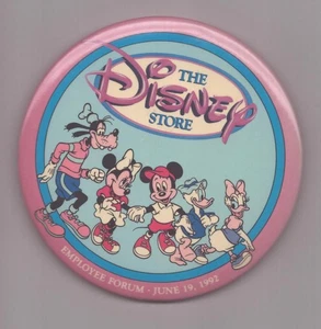 Disney Pinback Button - The Disney Store - Employee Forum - June 19, 1992 - Picture 1 of 2