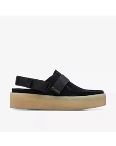 Clarks Originals WALLACUP STRAP LADIES Black Suede/textile Shoes UK Size 5 D - Picture 1 of 7
