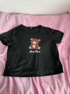 Black Kids Shirt With A Bear With The Title “Love Bear”. XL In Kids - Picture 1 of 4