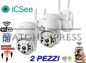 x2 TELECAMERA ESTERNA 2024 WIRELESS APP ICSEE PTZ VIDEOSORVEGLIANZA WIFI FULL HD - Foto 1 di 12