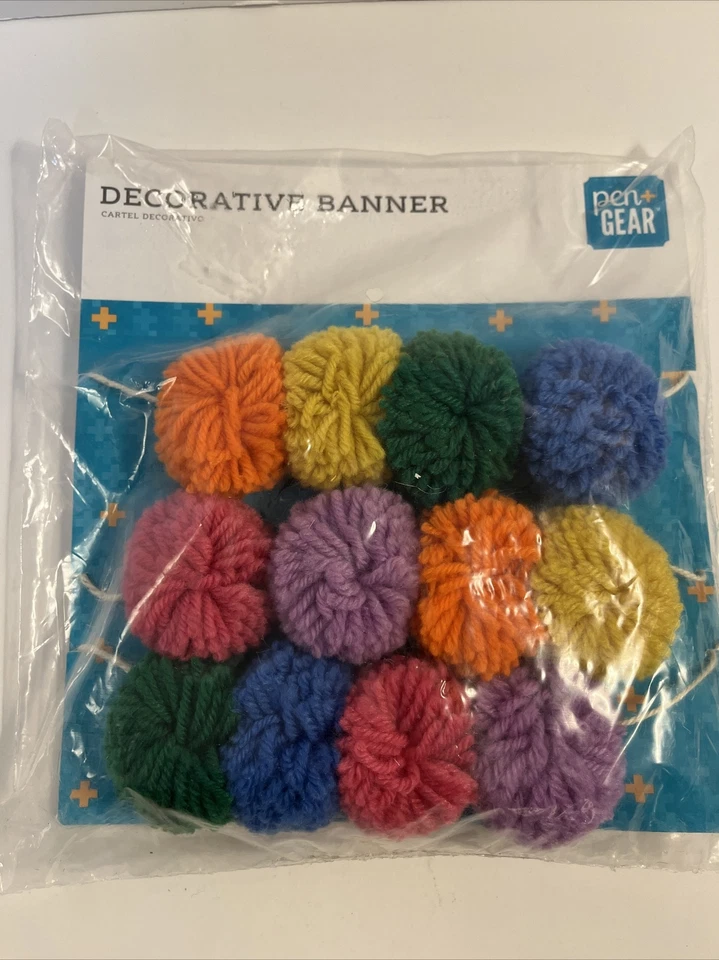 POM POM Decorative Banner By Pen+ Gear, Party Garland, Pom Pom Garland - Image 1 of 2